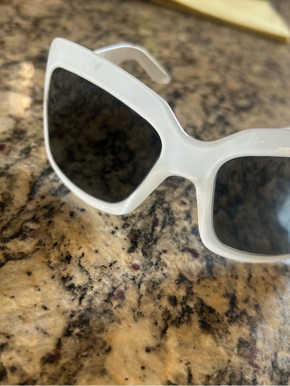 Dior White Oversized Square Women's Sunglasses with Dark Lenses